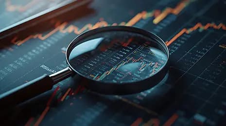 Hands using a laptop to read a data table